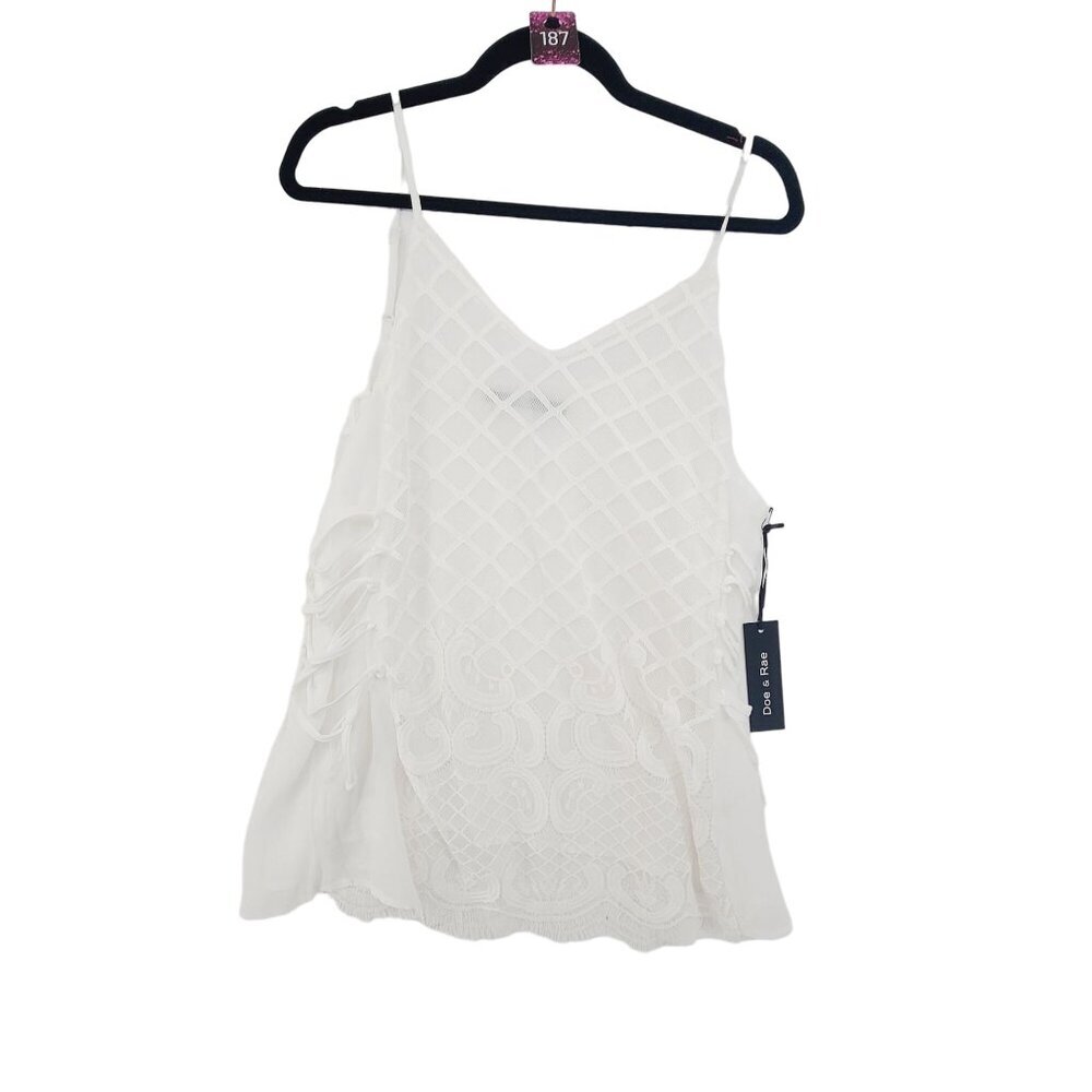 140. Doe & Rae Nwt Women's Sleeveless Top White Size S, M, L